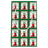 西クリスマスカウボーイブーツ抱き枕 スモールペーパーバッグ (正面)