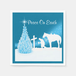 西クリスマスカウボーイ祈ズ スタンダードカクテルナプキン