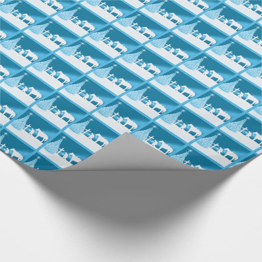 西クリスマスカウボーイ祈ズ ラッピングペーパー (角)