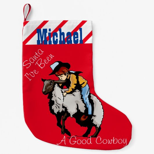 西クリスマスストッキングカウボーイマットンバスター スモールクリスマスストッキング (正面)