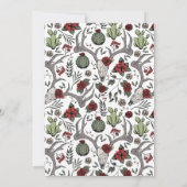 西クリスマスディナートナカイ〔雄ジカの〕枝角&サボテン 招待状 (裏面)