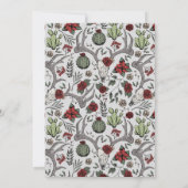 西クリスマスディナートナカイ〔雄ジカの〕枝角&サボテン 招待状 (裏面)