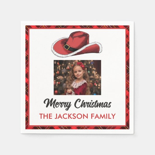 西クリスマスハットパーティー スタンダードカクテルナプキン (正面)