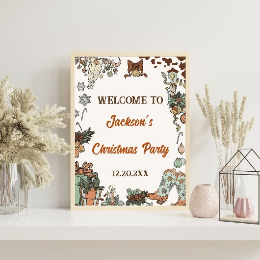 西クリスマスパーティーウェルカムサイン ポスター