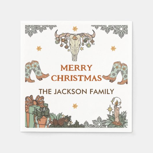 西クリスマスパーティー スタンダードカクテルナプキン (正面)