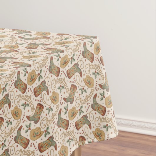 西クリスマスブーツと帽子のパターン テーブルクロス (インサイチュ)