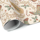 西クリスマスブーツと帽子のパターン ラッピングペーパー (ロールコーナー)