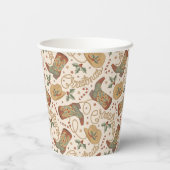 西クリスマスブーツと帽子のパターン 紙コップ (裏面)