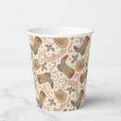 西クリスマスブーツと帽子のパターン 紙コップ (左)