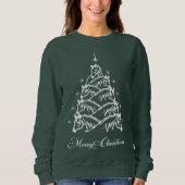 西クリスマスホースクリスマスツリー馬術 スウェットシャツ (正面)