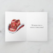 西クリスマスレッドカウボーイ女性のカーボーイハット カード (内部)