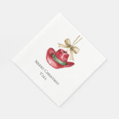 西クリスマスレッドカウボーイ女性のカーボーイハット スタンダードランチョンナプキン (角)