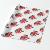 西クリスマスレッドカウボーイ女性のカーボーイハット ラッピングペーパー (アンロールド)