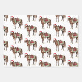 西クリスマスレッドカウボーイ女性のカーボーイブーツ ラッピングペーパーシート (正面3)