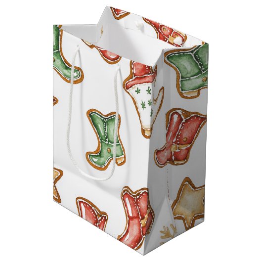 西クリスマス女性のカーボーイカウボーイブーツ ミディアムペーパーバッグ (正面アングル)