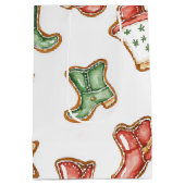 西クリスマス女性のカーボーイカウボーイブーツ ミディアムペーパーバッグ (裏面)