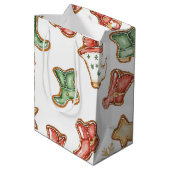 西クリスマス女性のカーボーイカウボーイブーツ ミディアムペーパーバッグ (裏面アングル)