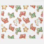 西クリスマス女性のカーボーイカウボーイ フリースブランケット (正面(横))