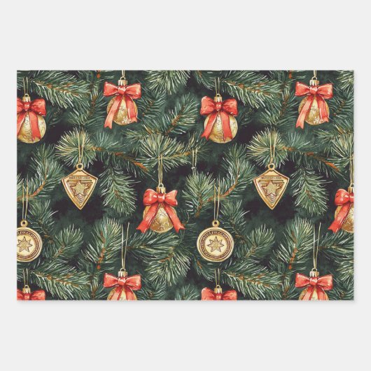 西クリスマス女性のカーボーイカウボーイ ラッピングペーパーシート (正面3)