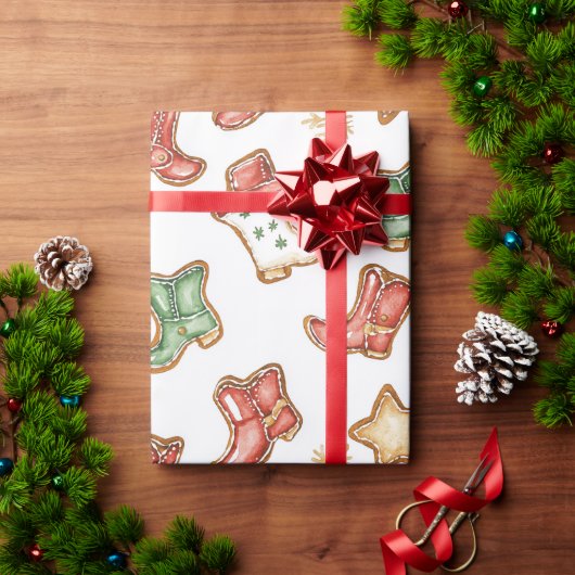 西クリスマス女性のカーボーイカウボーイ ラッピングペーパー (クリスマスギフト)