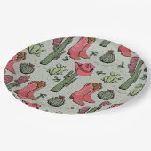 西クリスマス女性のカーボーイブーツハウディクリスマス ペーパープレート (アングル)