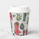 西クリスマス女性のカーボーイブーツハウディクリスマス 紙コップ (裏面)
