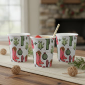 西クリスマス女性のカーボーイブーツハウディクリスマス 紙コップ