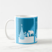 西クリスマス祈の馬のカウボーイ コーヒーマグカップ (左)