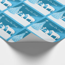 西クリスマス祈カウボーイの平和 ラッピングペーパー