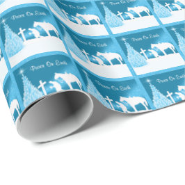 西クリスマス祈カウボーイの平和SM ラッピングペーパー