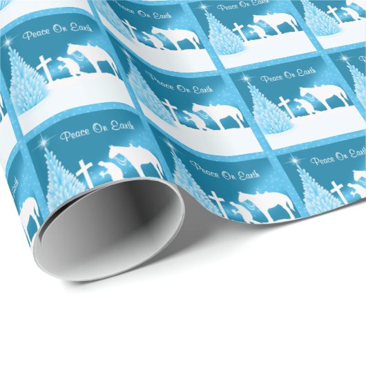 西クリスマス祈カウボーイの平和SM ラッピングペーパー (ロールコーナー)