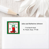 西クリスマス·カウボーイ·ブーツ·メリー·クリスマス ラベル (インサイチュ)