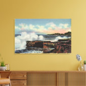 西クリフドライブのブレーカーのビュー キャンバスプリント (インサイチュ (リビング))