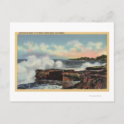 西クリフドライブのブレーカーのビュー ポストカード (正面)