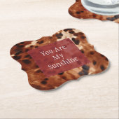 西クリームスポッテッドブラウンブラックコウィド ペーパーコースター (アングル)