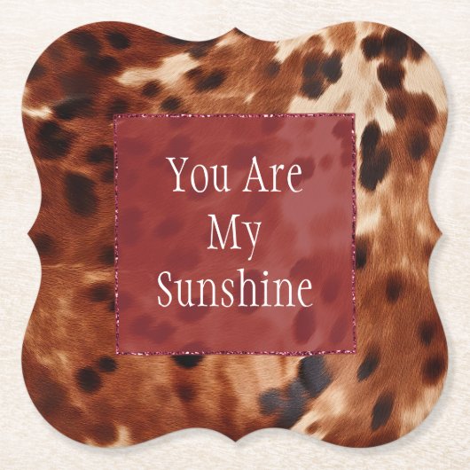 西クリームスポッテッドブラウンブラックコウィド ペーパーコースター (正面)