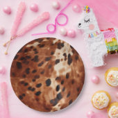 西クリームスポッテッドブラウンブラックコウィド ペーパープレート (パーティー)