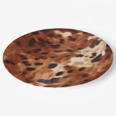 西クリームスポッテッドブラウンブラックコウィド ペーパープレート (アングル)