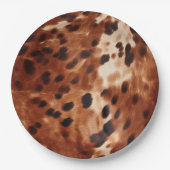 西クリームスポッテッドブラウンブラックコウィド ペーパープレート (正面)