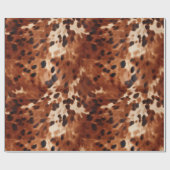 西クリームスポッテッドブラウンブラックコウィド ラッピングペーパー (フラット)