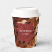 西クリームスポッテッドブラウンブラックコウィド 紙コップ (正面)