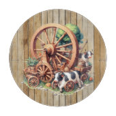 西クールの牛と車輪 カッティングボード (正面)