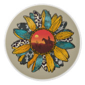 西クールひまわりカウボーイ セラミックノブ (正面)