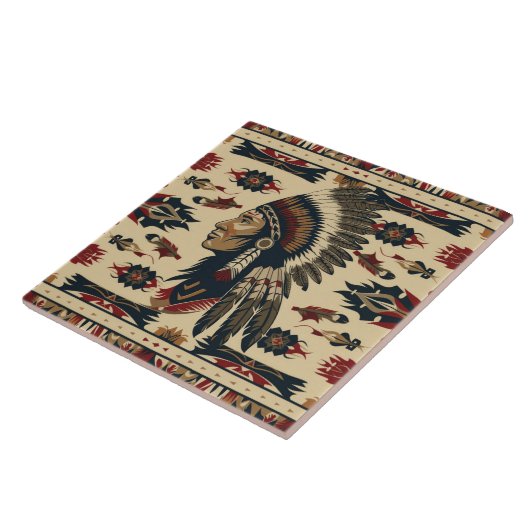 西クールインディアン模様 タイル (側面)