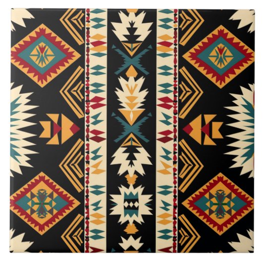 西クールインディアン模様 タイル (正面)