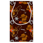 西クールカウボーイパターンのタイル スモールペーパーバッグ (裏面)