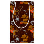 西クールカウボーイパターンのタイル スモールペーパーバッグ (正面)