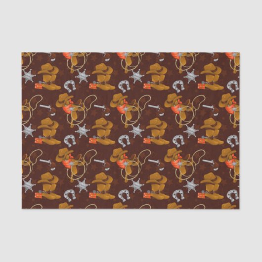 西クールカウボーイパターンのタイル 薄葉紙 (正面)