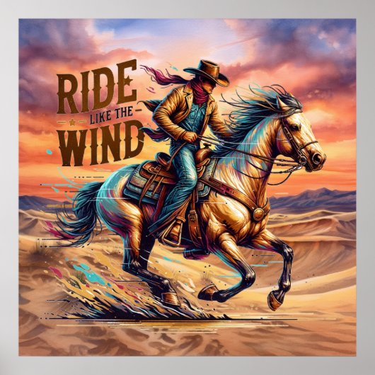 西クールカウボーイ乗馬 ポスター (正面)