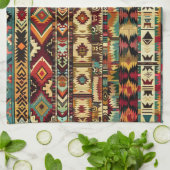 西クールタイル模様 キッチンタオル (折り畳み)